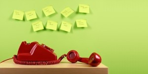 Red phone post it notes