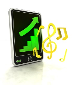 increasing graph stats of music on smart phone