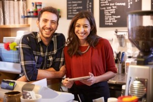 Couple Running Coffee Shop Together