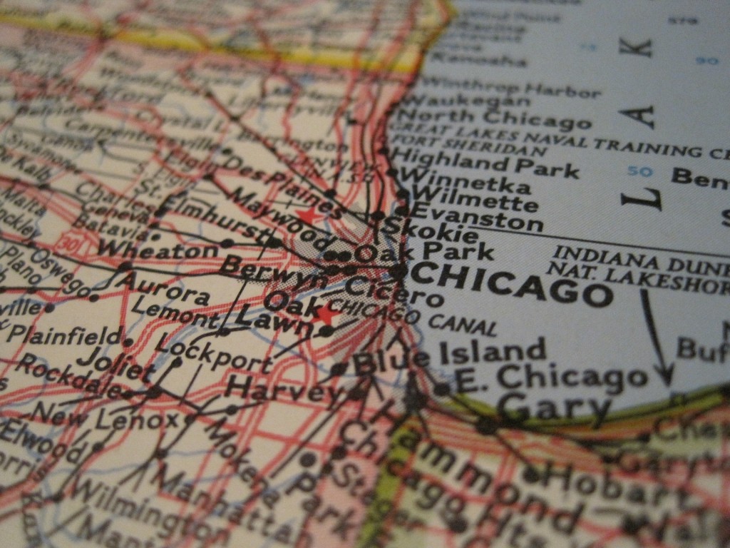 Map of the Chicago area
